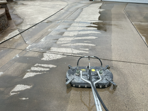 In Progress Concrete Cleaning